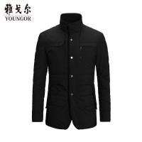 Youngor/雅戈尔冬季新品男士商务休闲白鸭绒立领修身短羽绒服外套117AQY