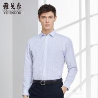 Youngor/雅戈尔春季新品男士商务正装蓝色DP免烫长袖衬衫277HJA