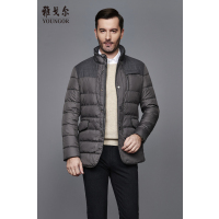Youngor/雅戈尔冬季新品男士商务休闲白鸭绒立领修身羽绒服外套201DQA