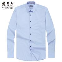 Youngor/雅戈尔春秋新品男士商务正装浅蓝色DP免烫长袖衬衫630IQY