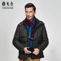 Youngor/雅戈尔冬季新品男士时尚都市咖色羽绒服106VQA