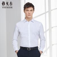Youngor/雅戈尔春季商务衬衫条纹纯棉DP免熨长袖衬衫男A009