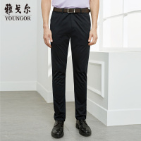 Youngor/雅戈尔春新品男士商务黑色休闲长裤035AWY