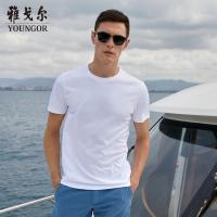 雅戈尔短袖T恤夏季新款官方男士休闲潮流纯棉修身多色系男装9614