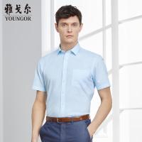 Youngor/雅戈尔【DP免烫】衬衫夏季修身 商务休闲 绿色条纹衬衫009SFY