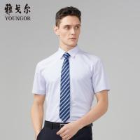 Youngor/雅戈尔男装商务正装纯棉面料 修身剪裁 DP免烫 蓝色格纹衬衫013FJY