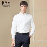 Youngor/雅戈尔男装商务正装纯棉面料保温内胆白色衬衫955BBA