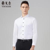 Youngor/雅戈尔男装商务正装棉弹面料 修身剪裁 DP免烫白色衬衫896BFY