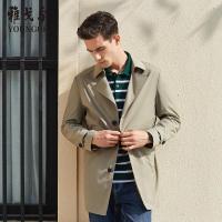 Youngor/雅戈尔商务休闲化纤面料商务休闲优雅素色卡其风衣997YQA