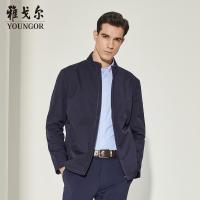Youngor/雅戈尔男装商务休闲锦纶 商务休闲 优雅素色墨绿茄克