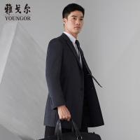 Youngor/雅戈尔男装商务绅士羊毛羊绒 商务休闲 优雅素色灰色大衣