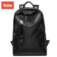 第九城(V.NINE) 双肩包男士商务电脑包13.3英寸休闲韩版潮流旅行背包时尚学生书包 黑色