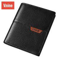 第九城(V.NINE)头层牛皮休闲潮流男士多卡位真皮钱包