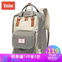第九城（V.NINE）双肩包女士背包大容量14寸/15.6寸电脑包潮流韩版情侣甜甜圈学生书包女