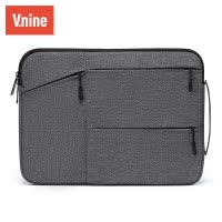 第九城（V.NINE） 电脑包13.3/14英寸苹果内胆包公文包商务休闲联想戴尔小米单肩手提笔记本 深灰色 13.3英寸