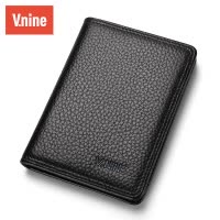 第九城（VNINE）男士头层牛皮包钱包驾驶证多功能卡包柔软耐磨皮夹 黑色
