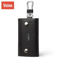 第九城(V.NINE)新款男士头层牛皮多功能车用钥匙包大容量汽车钥匙扣腰挂男