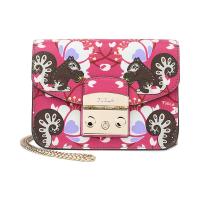 FURLA芙拉 皮质女士单肩斜挎手提包 金属链条小方包 BGZ7