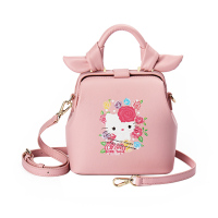 HELLO KITTY 猫咪印花结扣设计手提包 粉