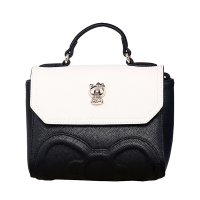 HELLO KITTY 凯蒂猫 翻盖猫咪立体金属装饰手提包 黑色