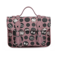 HELLO KITTY 凯蒂猫 波点猫头印花邮差包 粉色中号