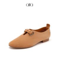 AITA大红色羊反绒女士深口单鞋