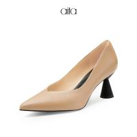 AITA白色羊皮革女士浅口单鞋