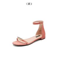 AITA黑色羊反绒女士凉鞋