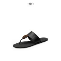 AITA艾塔 夏季新款圆头扣饰平底防滑夹脚外穿女凉拖人字拖