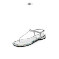 AITA黑色超细纤维革女士凉鞋