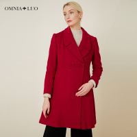 欧柏兰奴冬季女士西装款毛呢大衣中长款风衣外套