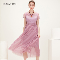 商场同款欧柏兰奴新款双层纱长款仙女连衣裙夏