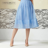 商场同款欧柏兰奴春夏桑蚕丝纯色高腰半身裙蓬蓬裙