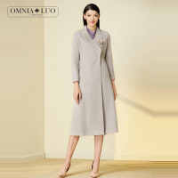 欧柏兰奴冬季女装新款长款毛呢大衣外套羊绒双面呢大衣