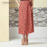 欧柏兰奴夏季新款波西米亚风系带碎花印花飘逸半身裙长款女