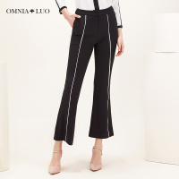 欧柏兰奴2019春季新款OL职业通勤高腰长裤喇叭裤女