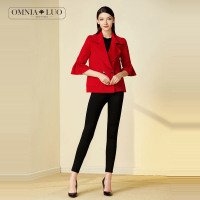 欧柏兰奴五分喇叭袖女士短款双面呢大衣外套