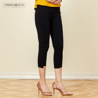 商场同款欧柏兰奴新款时尚高腰黑色修身九分小脚裤打底裤女