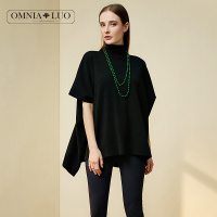 欧柏兰奴专柜女装短袖宽松高领毛衣针织衫上衣女