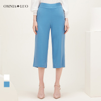 商场同款欧柏兰奴春夏新款白色五分阔腿裤休闲裤喇叭裤女
