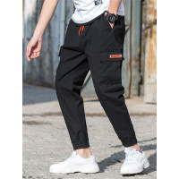 三弦(LA CORDE)工装裤男士春季日系休闲宽松哈伦裤2019潮流束脚裤修身小脚男裤LA-MF-K907