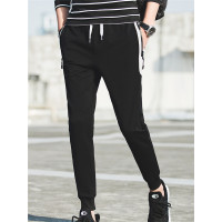 三弦(LA CORDE)2019新款春秋季休闲运动裤修身小脚裤LA-MYY-K002