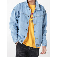 三弦(LA CORDE)跨肩怀旧牛仔衣男士春秋款衣服长袖夹克外套男牛仔服上装LA-MF-1802