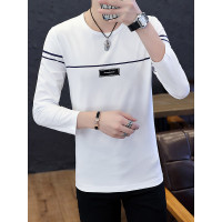 三弦(LA CORDE)男士长短袖t恤2019新款春秋圆领时尚上衣LA-MD-8904