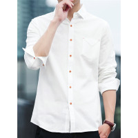 庄吉 2019春秋季新款商务男式衬衫男士修身韩版休闲衬衣JU-SY-CS507