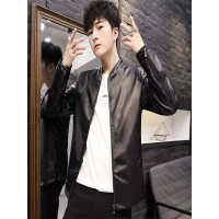 庄吉 2019新款春秋仿皮皮夹克男修身款韩版潮流男士外套JU-QZQ-813