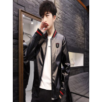 庄吉 2019新款春秋仿皮皮夹克男修身款韩版潮流时尚男士外套JU-QZQ-8362