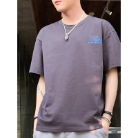 三弦(LA CORDE)2019夏季新款短袖男士t恤圆领宽松休闲上衣LA-MD-9110