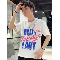 三弦(LA CORDE)2019夏季男士新款短袖t恤男韩版个性时尚印花上衣LA-MD-9122