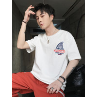 三弦(LA CORDE)男士短袖夏季潮流宽松韩版半袖圆领体桖上衣服T恤情侣夏装潮牌LA-MD-9131